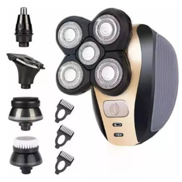 Imagem de Aparador 5 Em 1 Para Barba Cabelo Escova Facial Com Bateria