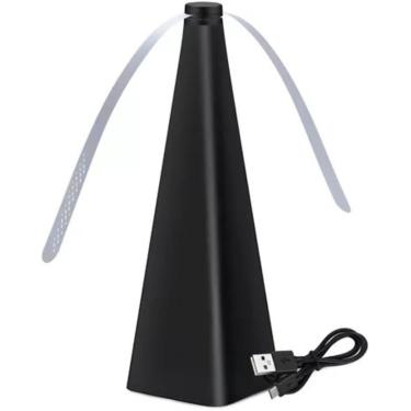 Imagem de Ventilador Repelente USB - Espanta Insetos e Moscas | Ventilador Anti-Moscas de Mesa em Plástico Preto (USB) - Ideal para Uso Interno e Externo