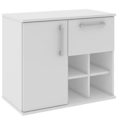 Imagem de Armário Balcão Gabinete Para Banheiro 70cm Com 01 Gaveta 01 Porta Bia B06 Branco - Lyam Decor