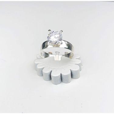 Imagem de Anel Solitário Largo Prata 925 -13