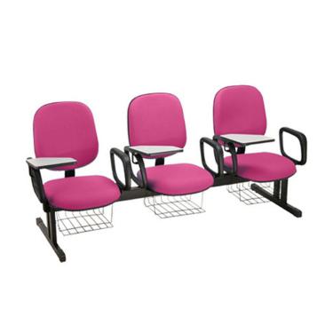 Imagem de Cadeira Escolar em longarina para Escolas Linha Uno Rosa