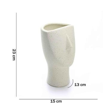 Imagem de Vaso Rosto Areia Em Cerâmica 23x15cm