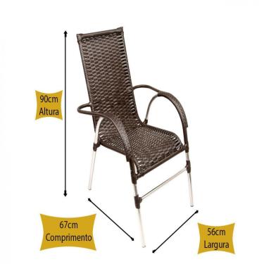 Imagem de Jogo 4 Cadeiras E Mesa Vênus Area Externa - Trama Tabaco