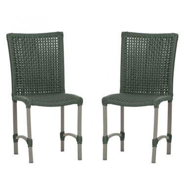 Imagem de 2 Cadeiras De Jantar Cannes De Alumínio Pintura Fendi Trama Verde