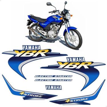 Imagem de Kit Adesivos Para Yamaha Ybr 125 2001 Moto Azul Completo - SPORTINOX