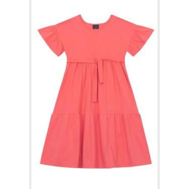 Imagem de Vestido Infantil em Algodão com Babados Guloseima, Vermelho, 10