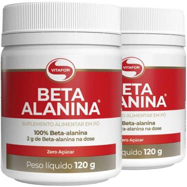 Imagem de Kit 2 Beta Alanina em Pó Aminoácidos Vitafor Pote 120g Cada-Unissex