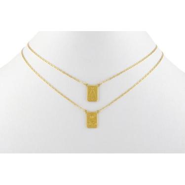 Imagem de Escapulário De Ouro Ns Aparecida 8x12 60 Cm Dupla Face 18k - JOIE JOIA