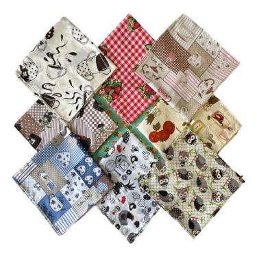 Imagem de Toalhas de Chá 70x70cm para Fogão e Microondas - Kit com 5 Unidades - 