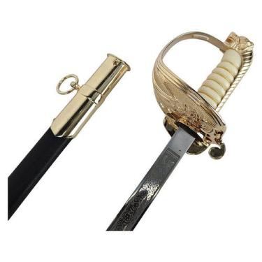 Imagem de Espada Cerimonial Da Marinha Real Bainha Preta E Dourada Preto - Tenda
