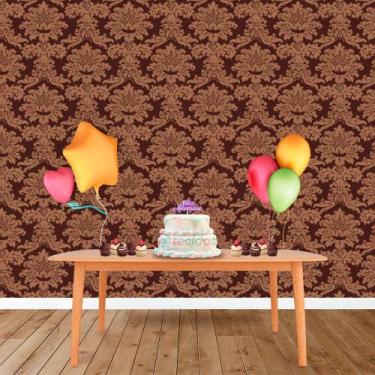 Imagem de Painel Retangular em Jacquard Marsala e Bege Medalhão - Jacquard Tradi