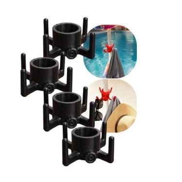 Imagem de Kit 4 Gancho Para Guarda-Sol Universal Com 4 Ganchos Porta Toalha Bols