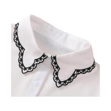 Imagem de Colarinho Falso Decorativo Bordado Versátil Para Mulheres, Camisa Eleg