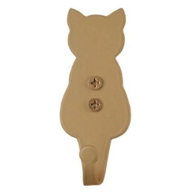 Imagem de Gancho de Parede Gato Dourado Cabideiro para Pendurar Roupas Mochilas 