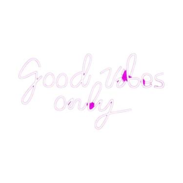 Imagem de Letreiro Neon 'Good Vibes Only' - Decoração De Parede LED Com Alimenta