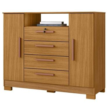 Imagem de Cômoda Madri 4 Gavetas 2 Portas Carvalho Americano - Incorplac