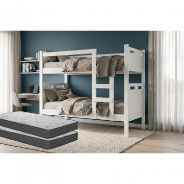 Imagem de Beliche Jaspe Branca Com 02 Colchões D33 12cm