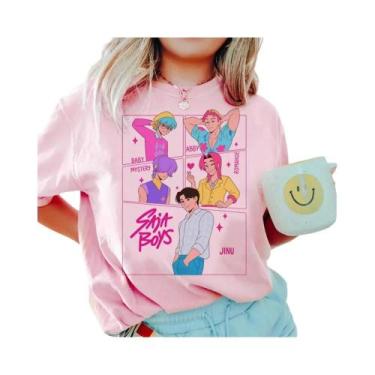 Imagem de Camiseta Unissex Anime KPop Caçadores De Demônios, Gola Redonda, Manga