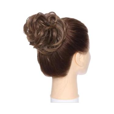 Imagem de Aplique De Cabelo Rabo De Cavalo Sintético Elástico Preto, Castanho E 