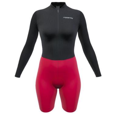 Imagem de Macaquinho Ciclismo Feminino Marcio May Moove Manga Longa Red Line, G,