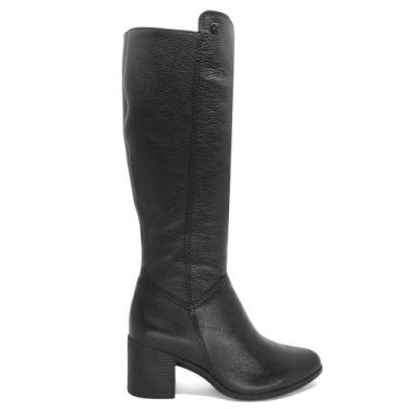 Imagem de Bota Feminina Bottero Cano Longo Salto Médio Couro 346903, Preto, 36