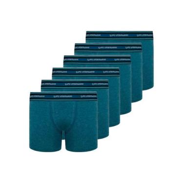 Imagem de Kit com 6 Cuecas Infantil Boxer Lupinho 141-003, Azul, P