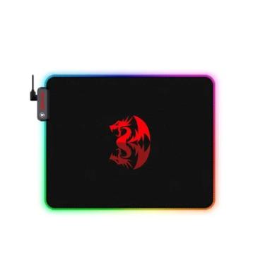 Imagem de Mousepad Gamer Redragon Pluto, Com LED RGB, Ajuste de Iluminação, Dobrável, 33X26Cm, Grande, Preto  - P026
