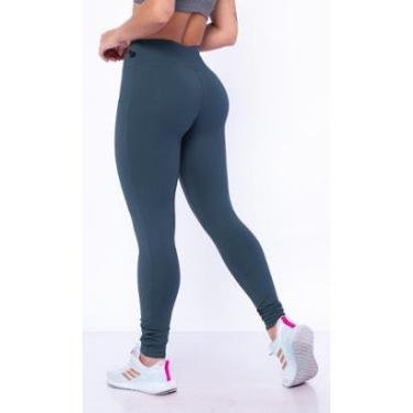 Imagem de Calça Legging Feminina Poliamida Lisa Tecido Muito Grosso Cós Alto Confortável Wolfox-Feminino
