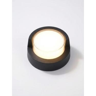 Imagem de Arandela Externa Mini Lux Redonda LED 8W 3000K IP65 Preto  Bivolt, 540