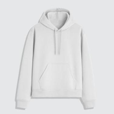 Imagem de Blusa Moletom Masculino Com Capuz Liso Sem Estampa 100% Algodão-Masculino