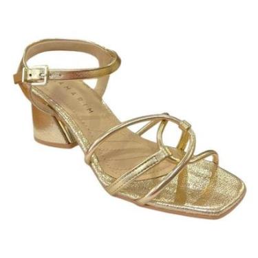 Imagem de Sandália Fem Ramarim Salto Bloco Metalizado 24-28205-Feminino
