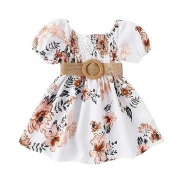 Imagem de Vestido Floral Para Menina Com Estilo Pastoral, Decote Redondo, Primav