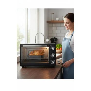 Imagem de 2x Forno Elétrico Bancada 50L Preto Grill Controle 250C - Congratulati