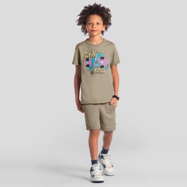 Imagem de Camiseta infantil menino em malha Brandili, Marrom, 6