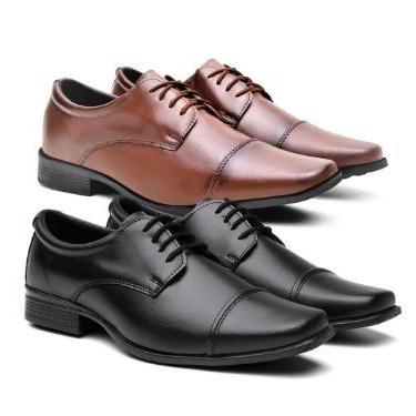 Imagem de Sapato Social Masculino Kit 2 Pares Oxford - NoBrand, Preto, 39