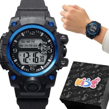 Imagem de Relogio Infantil Digital Menino Silicone Criança + Caixa cronometro qu