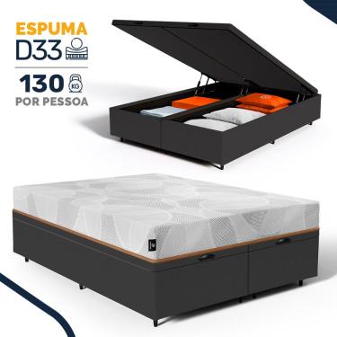 Imagem de Cama Box Baú com Colchão de Espuma D33 Enrolado Sonno Full - Umaflex Queen 158cm