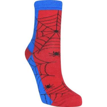 Imagem de Meia Soquete Homem Aranha Infantil e Adulto - Miimos, P