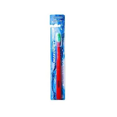 Imagem de Escova Dental Adulto Cerdas Macia + Protetor de Cerdas Maxdent, Vermel