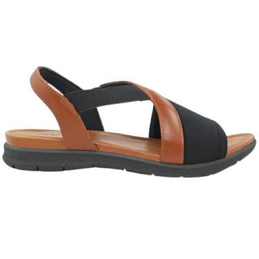 Imagem de Sandalia usaflex plataforma bicolor caramelo preto, 34