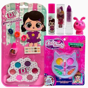 Imagem de Kit Maquiagem Infantil Menina Batom Sombra Brilho Labial - DAPOP KIDS 