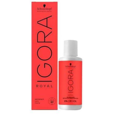 Imagem de Kit Coloração Igora Royal 8.77 e Ox 20vol 60ml Cobre Brancos - Schwarz