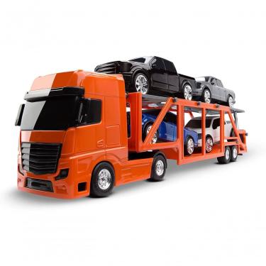 Imagem de Caminhao Petroleum Cegonheira Roma 32cm Brinquedo Infantil Desenvolvimento Motor Resistente Roma