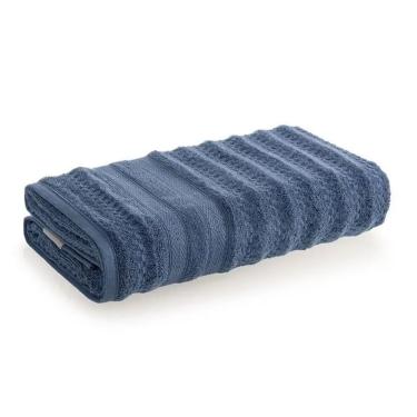 Imagem de Toalha de Rosto Carlo 80x48cm 100% Algodao Macia e Absorvente Azul Sereno Karsten