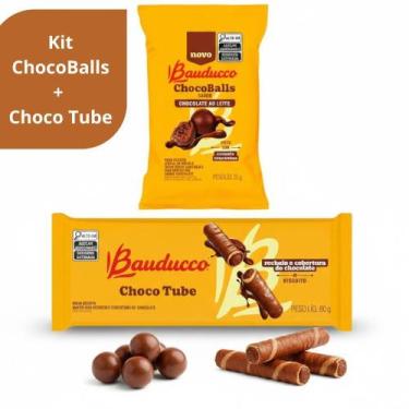 Imagem de Combo Bauducco Chocotube e Chocoballs Chocolate Snack, Kit Chocotube +