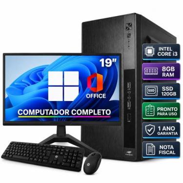 Imagem de Computador Completo Intel Core i3 8GB RAM SSD 120GB Monitor LED 19 Win