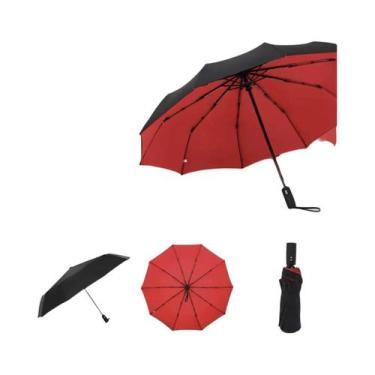 Imagem de Guarda-chuva Automático Tri-Fold À Prova De Vento Com Cobertura Reforç