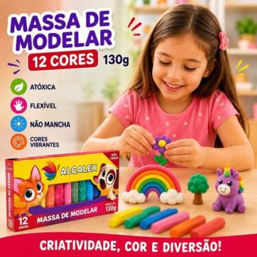 Imagem de ESCOLAR Massinha de Modelar / 12 Cores 130g - ALCALEX