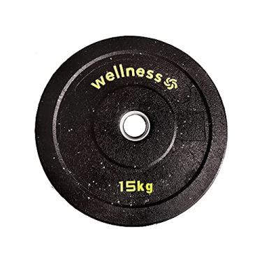 Imagem de Anilha Olímpica Borracha Amarelo New Bumper Plate 15kg Wellness - WK008