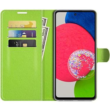 Imagem de Capa Capinha Carteira Flip Wallet Galaxy A52s A52 5G Case Couro Flip Cover Top (Verde)